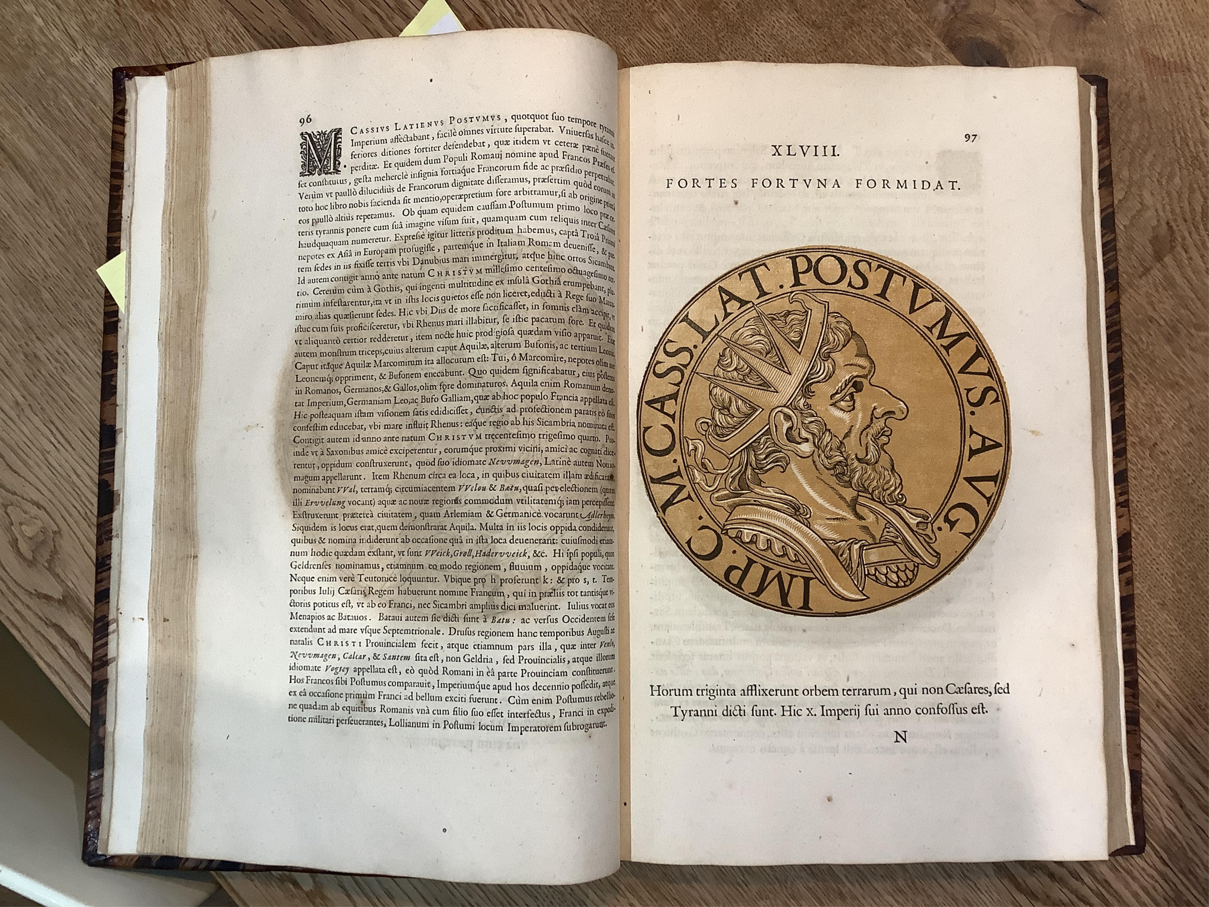 Goltzius, Hubert. Icones Imperatorum Romanorum, ex priscis numismatibus ad viuum delineatae, & breui Narratione. . .Accessit modo impp. Romano-Austriacorum series...stylo et opera Casperii Gevartii...Antwerp: Officina Pl